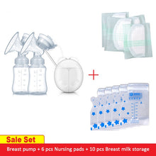 Load image into Gallery viewer, GL Electric Double Breast Pump USB BPA Free Breast Pumps Baby Breast Feeding With Nursing Pads and Breast Milk Storage Gift Set