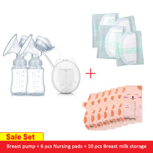 Load image into Gallery viewer, GL Electric Double Breast Pump USB BPA Free Breast Pumps Baby Breast Feeding With Nursing Pads and Breast Milk Storage Gift Set